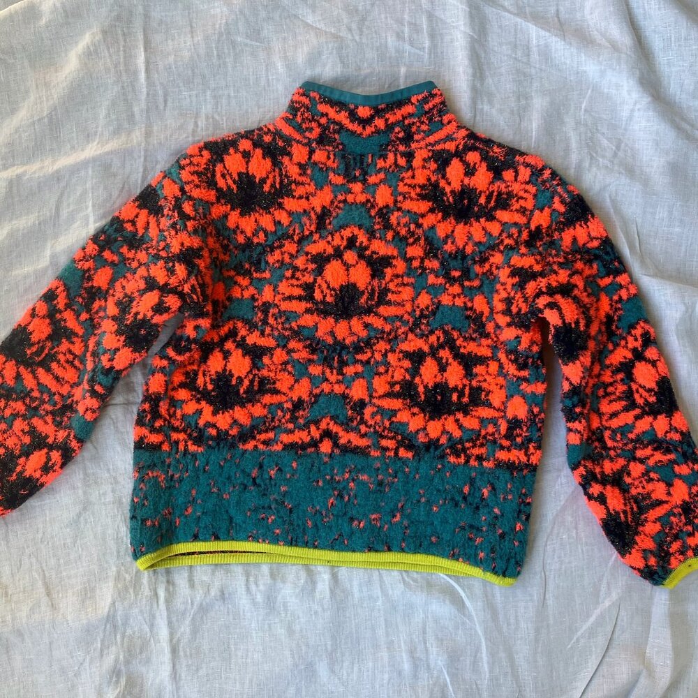 Anthropologie Christina Fuzzy Fleece Neon Sweater Women’s XS